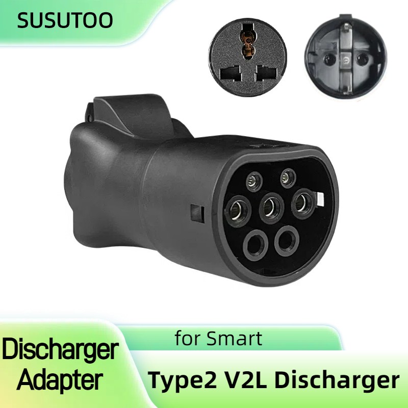 Compatible con vehículo descargador Smart EVs V2L a cargar para adaptador de descargador de coche tipo 2, Compatible con coche Smart 1/3
