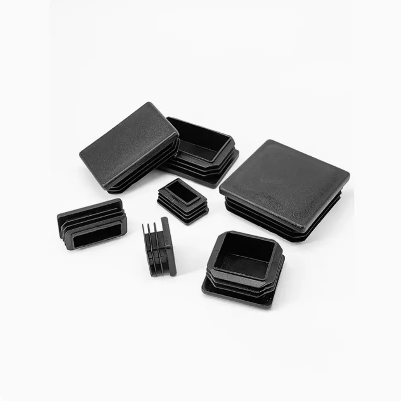 Square Plugs Pipe Tube Cap Rectangular Plastic Tubing End Cap Insert Blanking Stopper Black 10x10mm-100x100mm