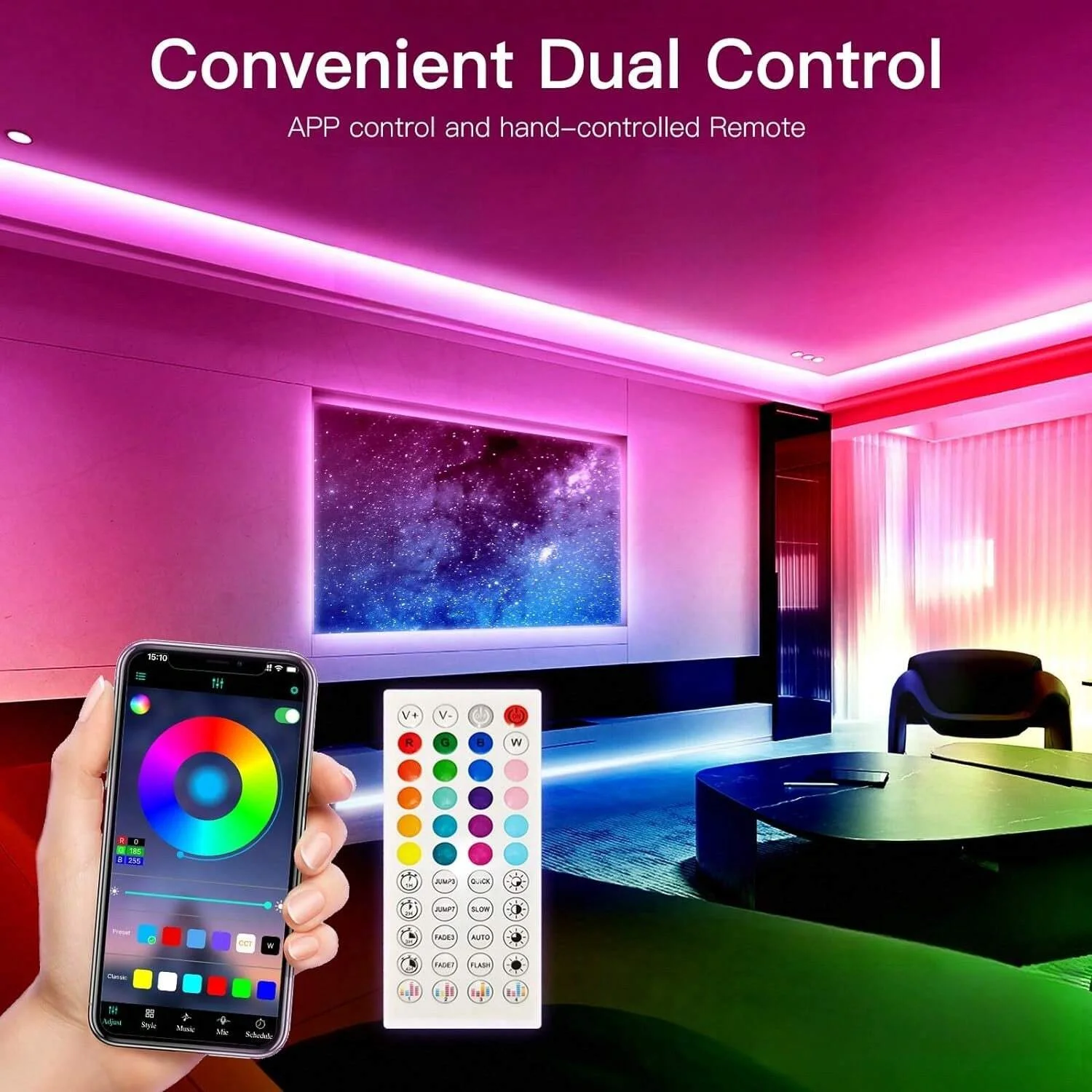 Colore RGB 5050 Striscia LED Bluetooth Nastro Decor per Camera LED 10m 15m 20m 30m PC TV retroilluminazione Illuminazione a LED al neon C meesтоди®дglas лента