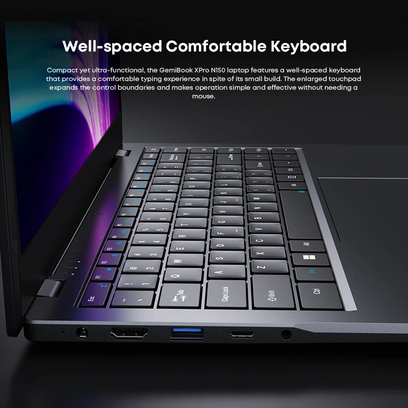 CHUWI GemiBook XPro 14,1 inch laptop Intel 12e N150 16GB DDR5 512GB SSD Windows 11 1920*1080 16:9 scherm WiFi 6 BT5.2 38Wh