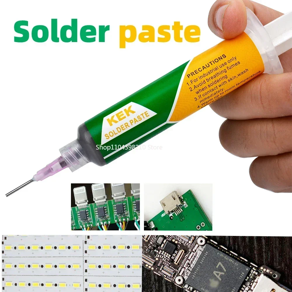 Solder Paste ตะกั่วบัดกรี Flux Paste PCB ซ่อมวงจรซ่อมอุณหภูมิสูง Solder Low-Melt Alloy เตาอบ Reflow ลูกบัดกรี