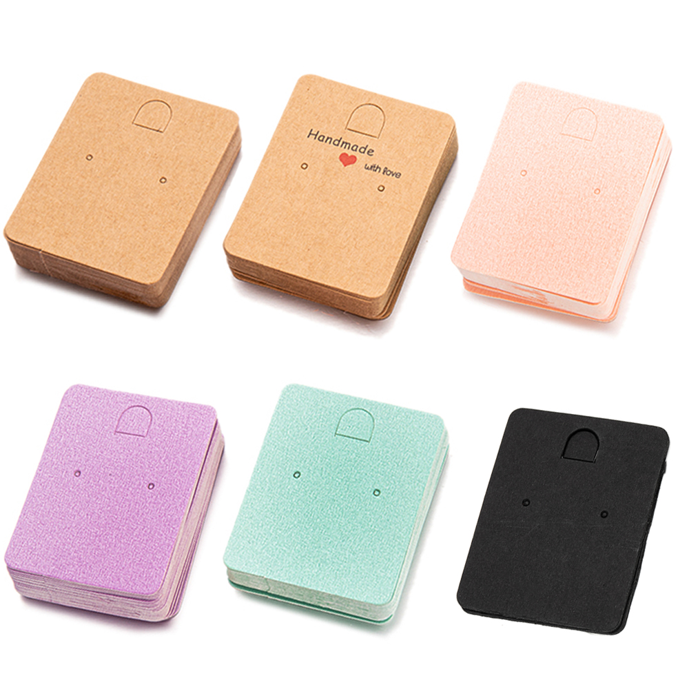 Bộ 50 6.5X5Cm Phiếu Trắng Tai Trang Sức Đỡ Thẻ Bông Tai Người Tổ Chức Đóng Gói Các Doanh Nghiệp Nhỏ Làm Cho Vật Dụng lưu Trữ