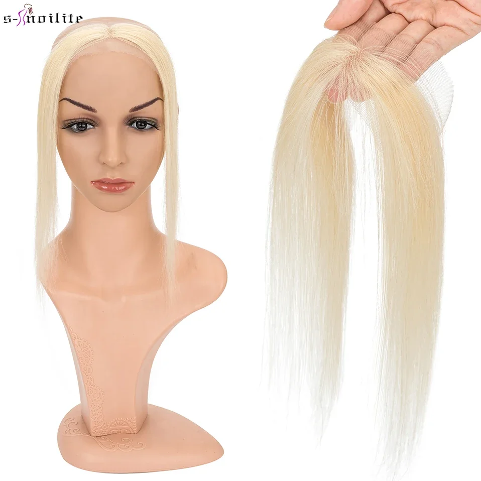 S-noilite, adornos para el cabello de encaje de 10 pulgadas, parche para el cabello, cabello humano Natural de un solo nudo, extensiones de cabello de repuesto invisibles