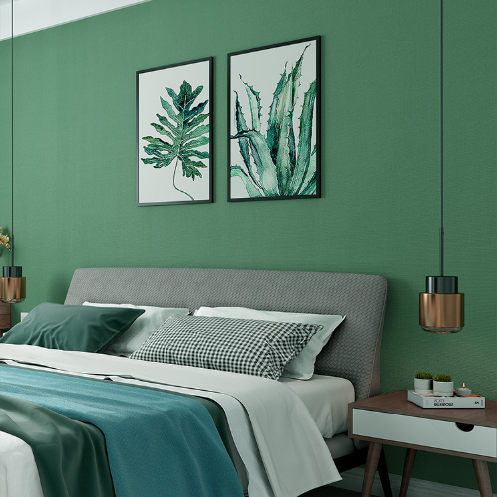 Papel de parede autoadesivo, cor sólida, série verde, à prova d'água, quarto, sala de estar, mesa, guarda-roupa, decoração de parede
