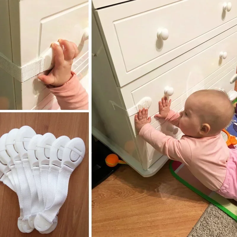 10 Cái/lốc Ngăn Kéo Cửa Tủ Tủ Vệ Sinh Khóa An Toàn Bé Trẻ Em An Toàn Chăm Sóc Nhựa Ổ Khóa Dây Trẻ Sơ Sinh Bảo Vệ