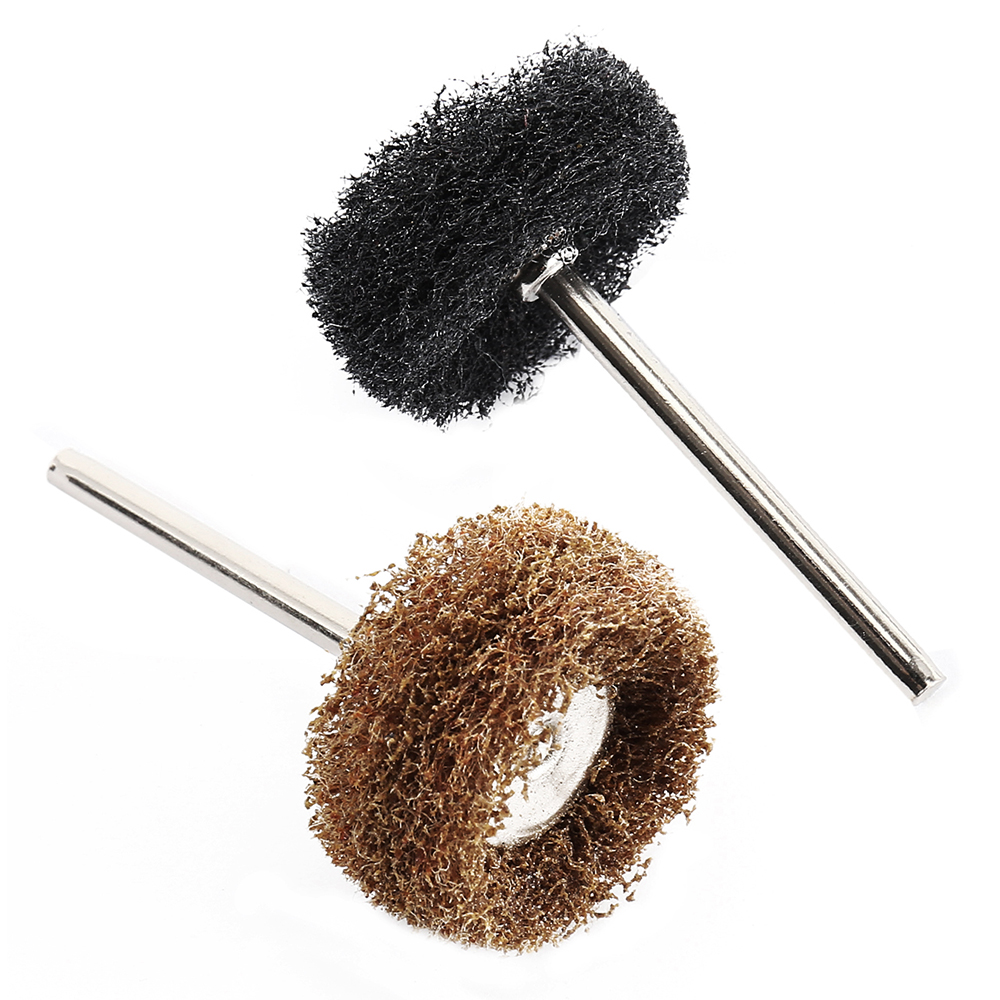 40pcs Mini Drill Abrasive Brush Nylon Buffing Polishing Wheel Sanding Head 3mm Shank 180-400Grit Buffs Rotating Tool Accessories