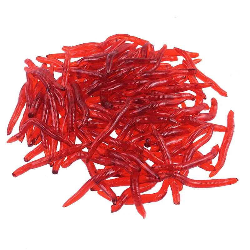 50 Hoặc 100 Chiếc Giun Đỏ Mềm Dụ Sống Động Như Thật Giun Đất Mùi Cá Dẻo Silicone Mồi Nhân Tạo Tôm Phụ Gia Cá Chép Câu Cá Bass giải Quyết