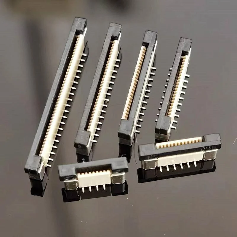 10PCS 0.5mm Pitch FFC/FPC Socket Connector 0.5mm Pitch Locking Vertical SMD Staggered Pins 4P 6P/8P～50P 60P
