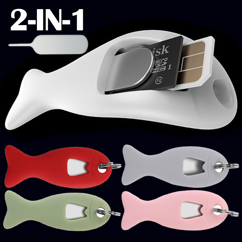 Anti-Verloren SIM Karte Pin Nadel mit Lagerung Fall Schlüssel Werkzeug Universal Handy Auswerfen Pin SIM Karte Tray auswurf Pin Schlüsselring