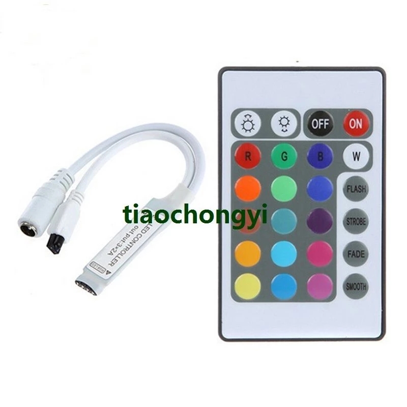 Controlador Led de 44 teclas, caja controladora LED IR RGB, controlador 1 a 2, atenuador remoto IR DC12V para tira de luces LED RGB 3528 5050