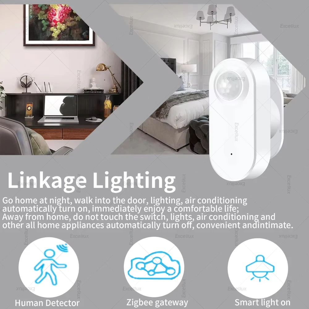Sensor de presencia humana Tuya Zigbee + Sensor de detección de movimiento PIR Detector de luminancia funciona con batería automatización del hogar Smart Life