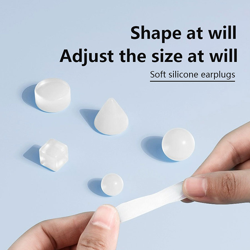 16PCS Silicone Ear Plug Reusable Silicone Wax Earplugs Swimming Moldable Earplugs Noise Reduction Cancelling Sleeping Protection