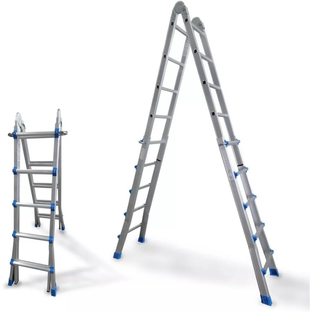 Escalera Articulada Pliable Télescopique Multifonction Aluminio 4x5 Escalones 5,10m