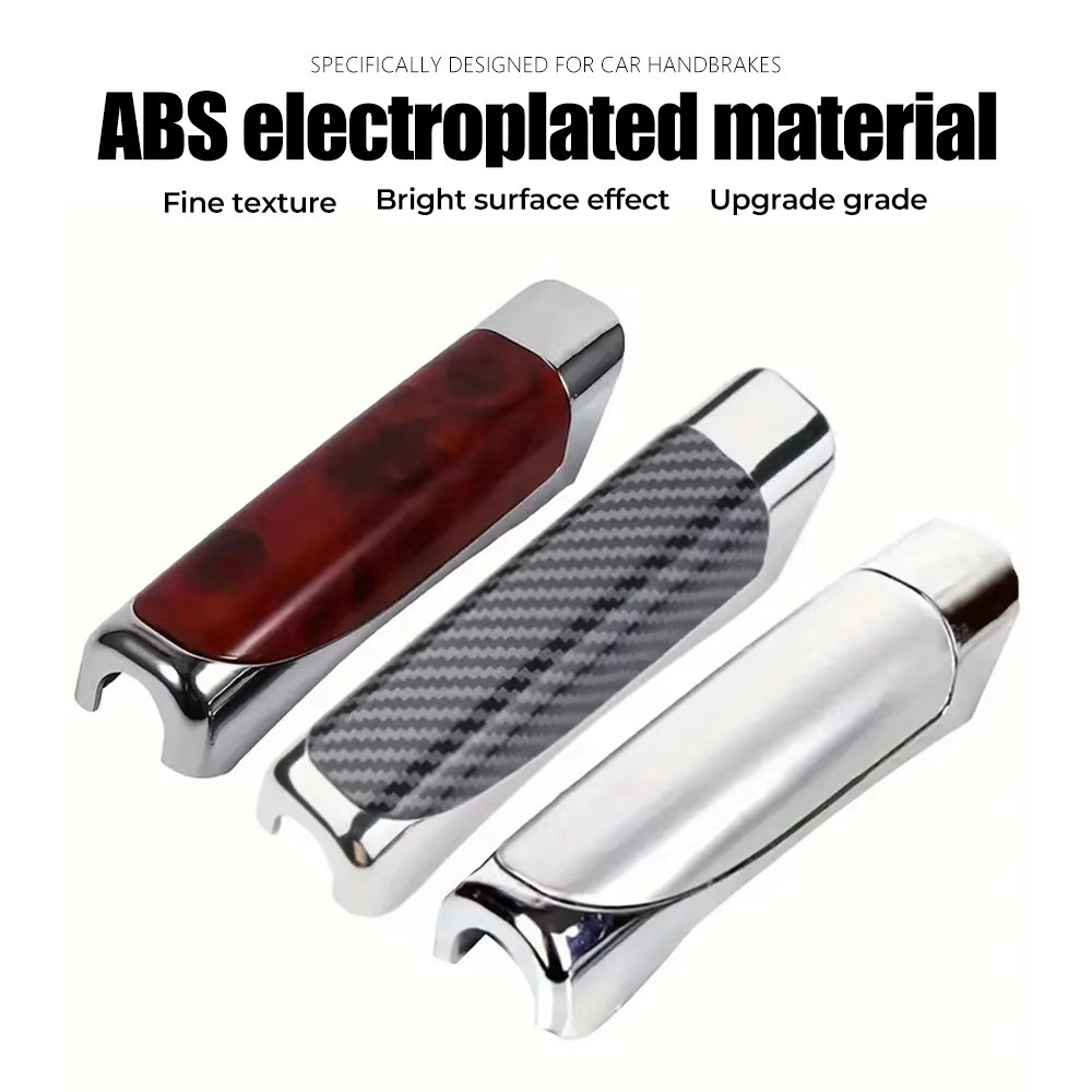 Universele auto handremhoes beschermhoes houten koolstofvezel decoratieve handremschelp ABS gladde interieuraccessoires