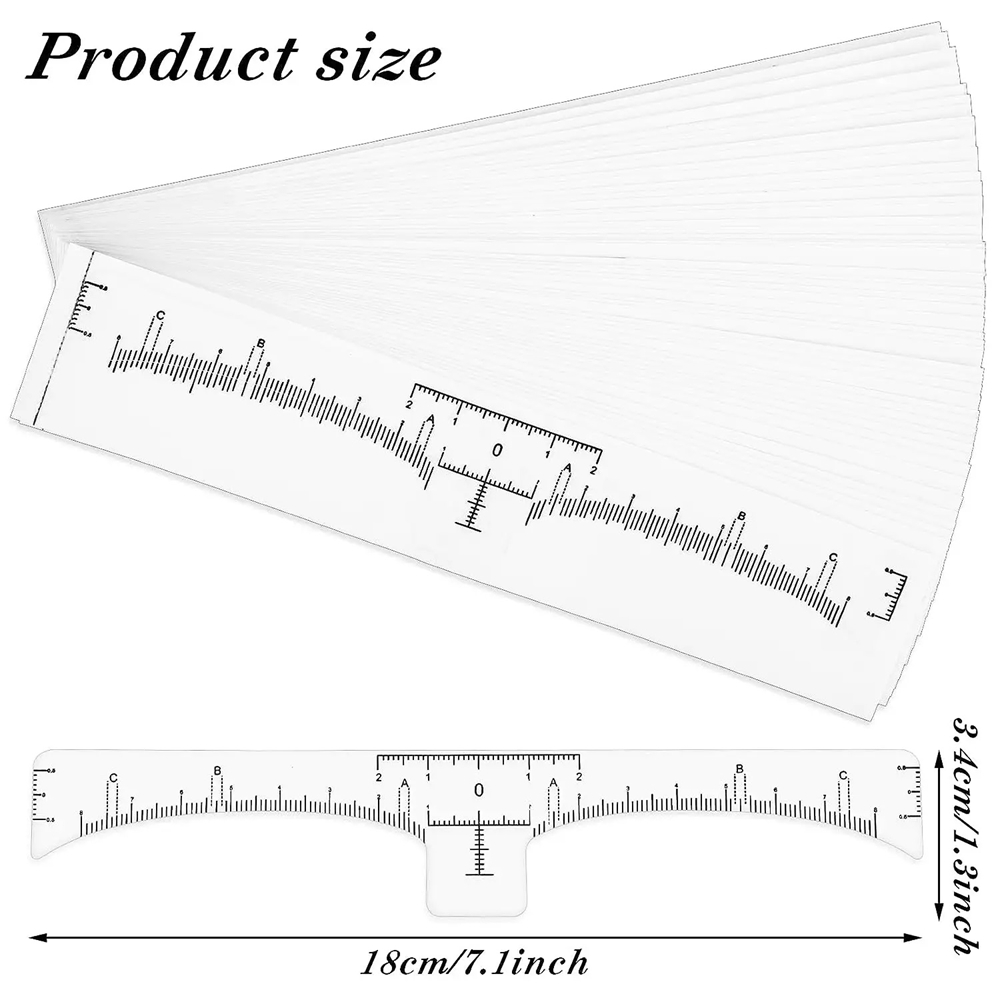 Règle de tatouage jetable pour sourcils, autocollant, Microblading, outils de mesure pour maquillage Permanent, 20 pièces/50 pièces/100 pièces