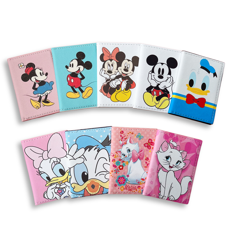 Disney Reisepasshülle Leder Donald Duck Daisy Mickey Minnie Kreditkartenetui Mädchen Jungen Reisepass Zubehör