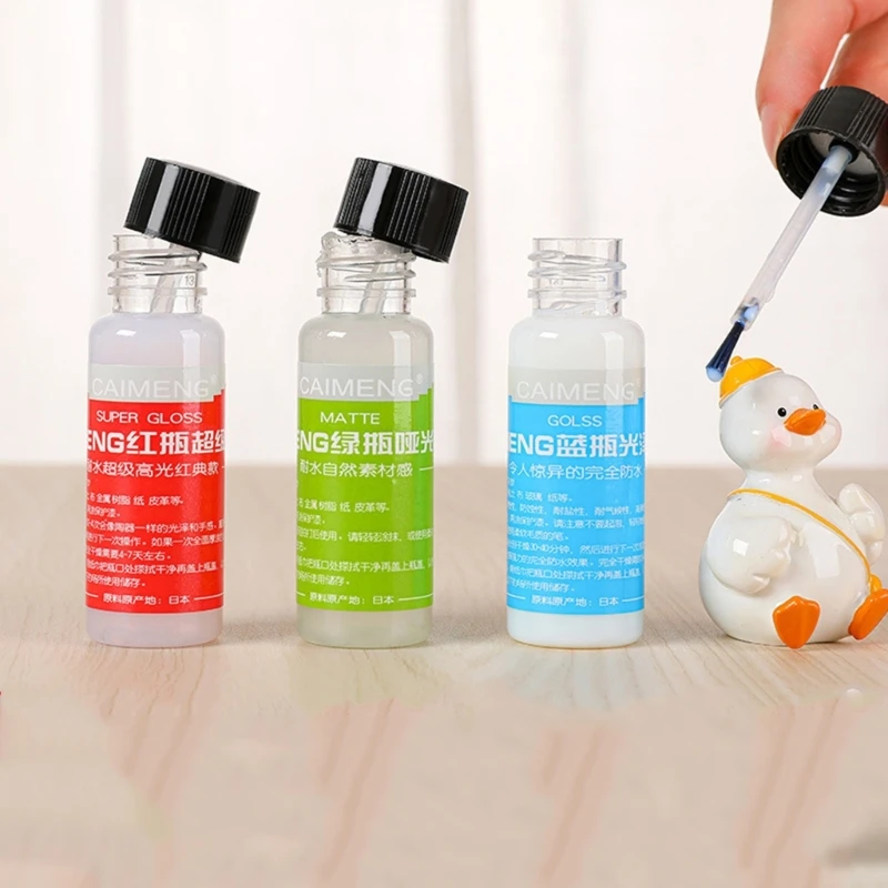 High Gloss Finish Coating for Stone Clay Resin Wood 0.67oz Waterproof Gloss Protective Topcoat Matte Finish Coating