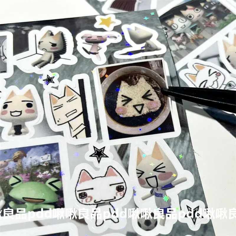 Retro dibujos animados Doro gato corte película bolso pegatinas DIY Collage Goo funda de teléfono tableta pegatinas Toro estilo temprano