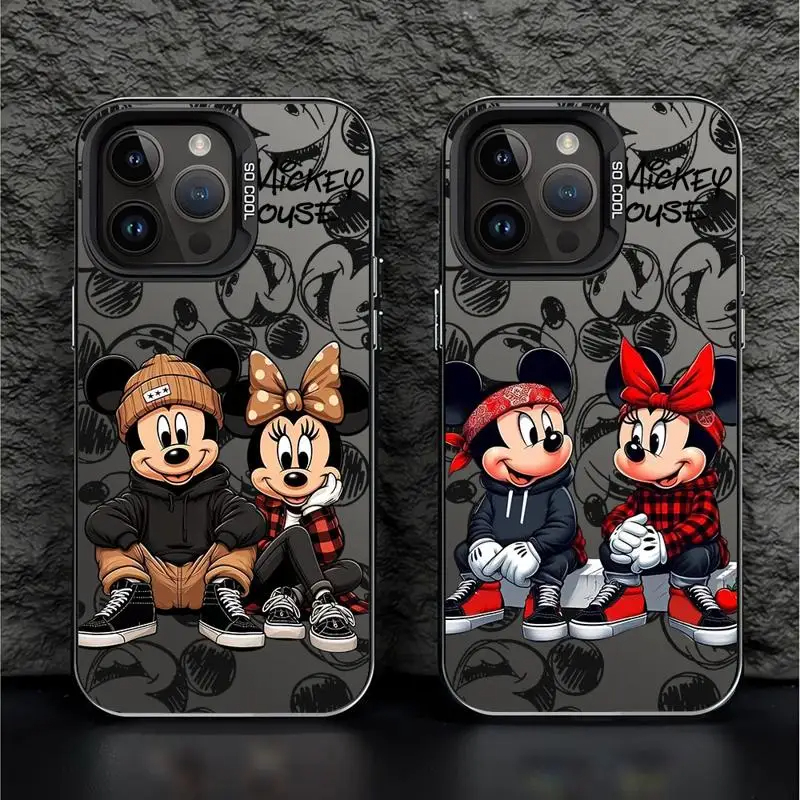 Funda de teléfono de pantalla completa de Mickey Minnie Mouse de Disney para iPhone 16 15 14 13 12 11 ProMax 7 8 Plus XR XS MAX 13 Mini Cool Back Cover