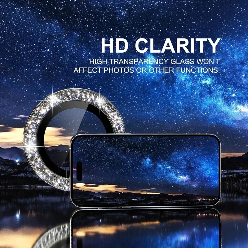Camera Lens Protector For iPhone 17 Pro Max 17Air 17Pro 15 16 Pro Max Diamond Metal Protective Glass For iPhone 14 15 Plus Lens