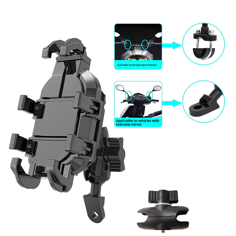 Suporte do telefone da bicicleta da motocicleta com amortecedor guiador da bicicleta espelho retrovisor montagem para 4.7-7.1 polegada smartphones à prova de choque