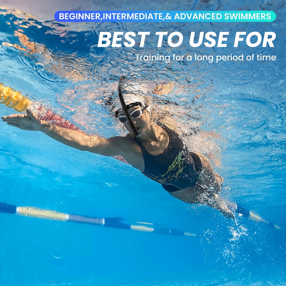 Snorkel de nadador de montagem central original para natação de colo e treinamento de natação bocal de silicone válvula de purga unidirecional