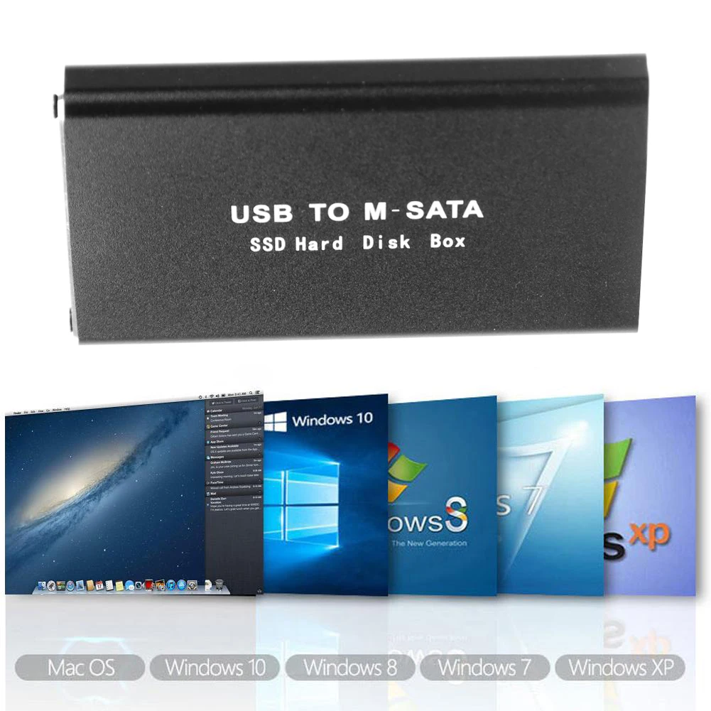 mSATA to USB 3.1 3.0 SSD Case Enclosure Mini SATA USB Adapter External Solid State Disk Box for 30x50 mSATA HD Hard Disk