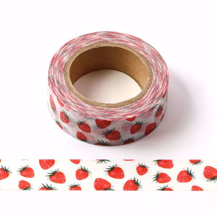 1PC. 10M Decor Cute Strawberry Fruit Washi Tapes DIY for Scrapbooking Planner Adhesive Masking Tapes Kawaii Papeleria