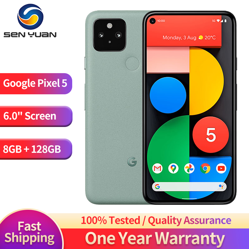 Google Pixel 5 5G teléfono móvil Original desbloqueado 6,0 "Snapdragon 765G Octa Core 8GB RAM 128GB ROM NFC google pixel 5 teléfono móvil