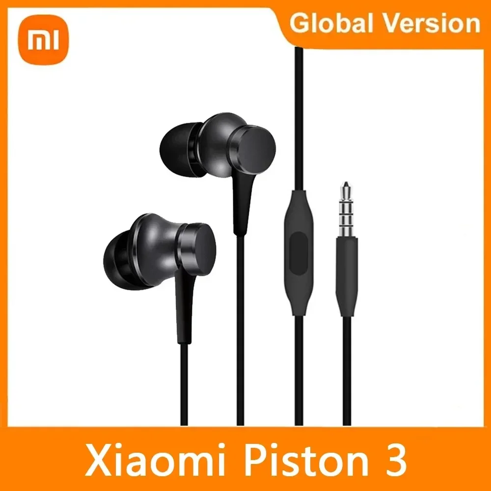 Cuffie sportive in-ear originali Xiaomi con microfono per telefono Xiaomi Samsung Huawei-Piston 3 Auricolari bassi cablati 3,5 mm