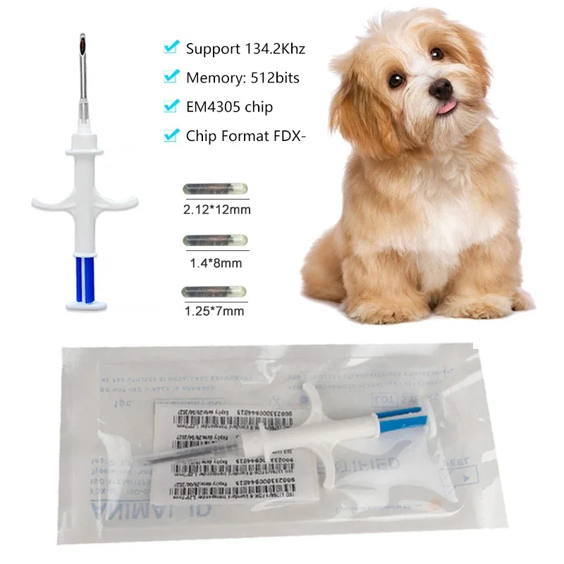 Seringa de microchip injetável para animais de estimação, 134.2khz, etiqueta de vidro para animais de estimação fdx b iso11784 11785 icar, seringa de animais para cães e gatos com 10 peças