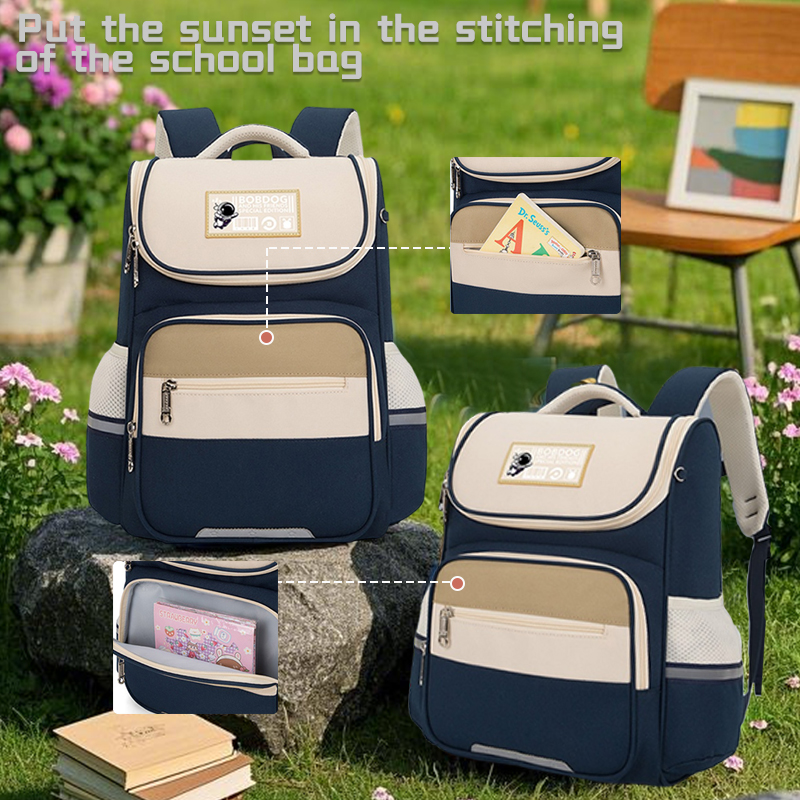 Babu Bean School Bag for Primary School Students 123-6 Boys and Girls Foreign Style Backpack Lightweight Lightweight Backpack