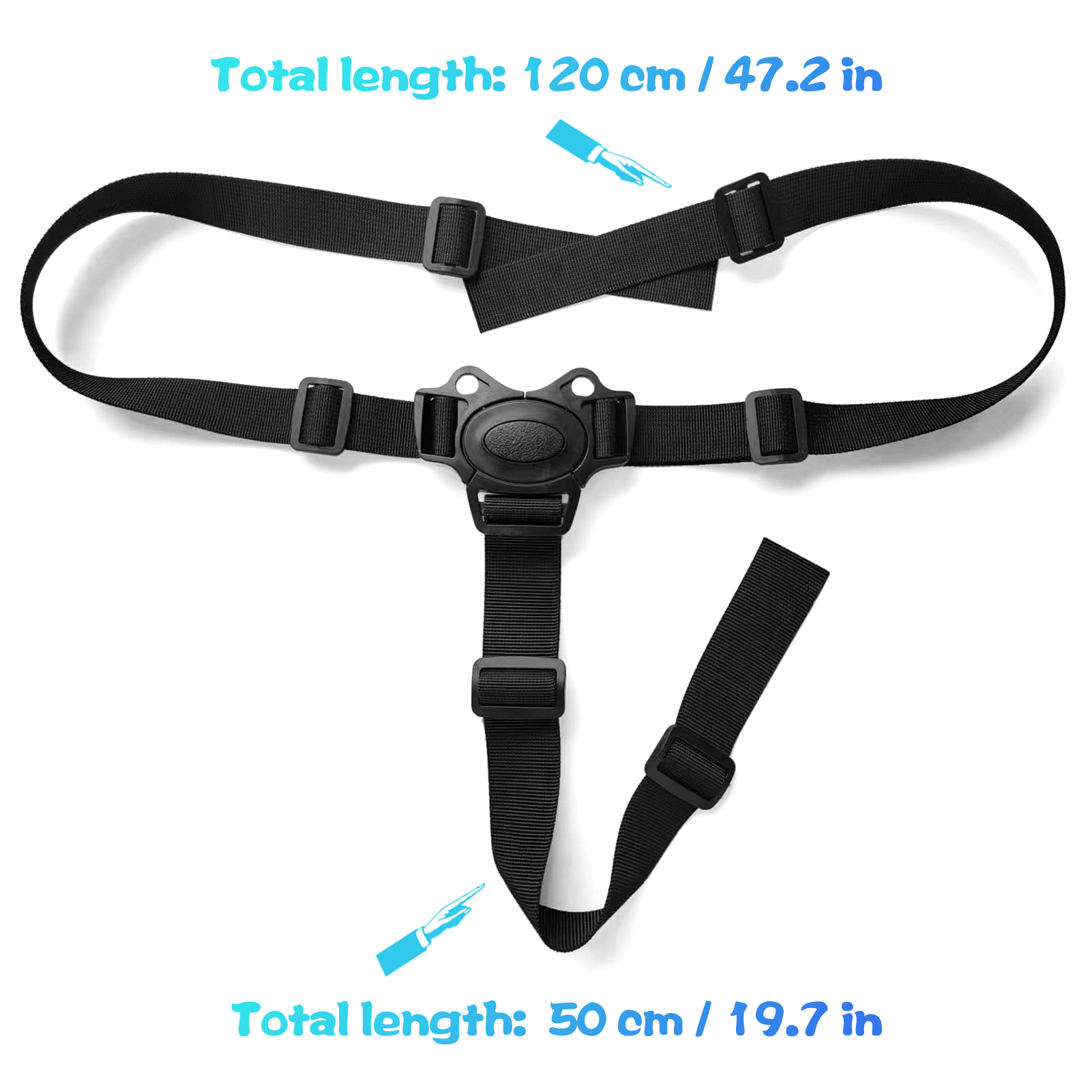 Ceinture de Sécurité Réglable pour Siège de Bébé, SFP à 3 Points, Sangles de Chaise Haute, pour Poussette d'Enfant