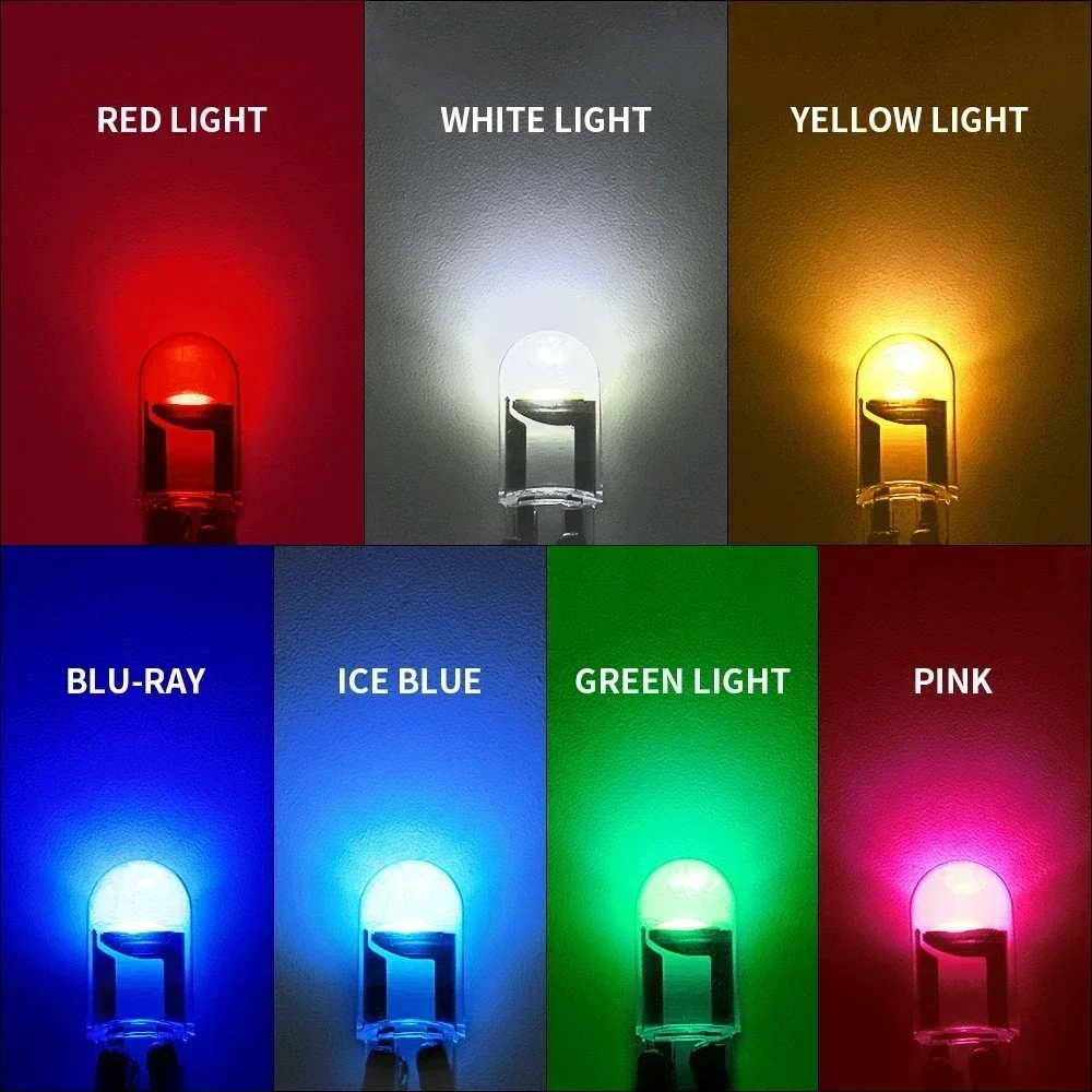 10 stücke Auto LED T10 W5W Canbus Glas COB Lesen Dome Lampe Marker Keil Kennzeichenbeleuchtung Birne 168 194 192 DC 12 V Weiß