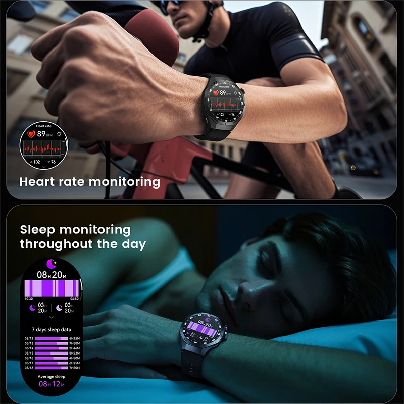 2025 neue Für Android und ios Smart Uhr Männer AMOLED Bildschirm GPS Motion traject Herzfrequenz Bluetooth Anrufe SmartWatch wasserdicht