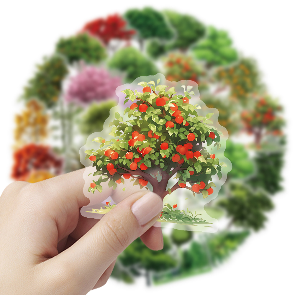 50 個の森の秘密 PET ステッカー天然森林植物風景ステッカー装飾 DIY スクラップブック、ジャーナリング、ラップトップ、バンパー用