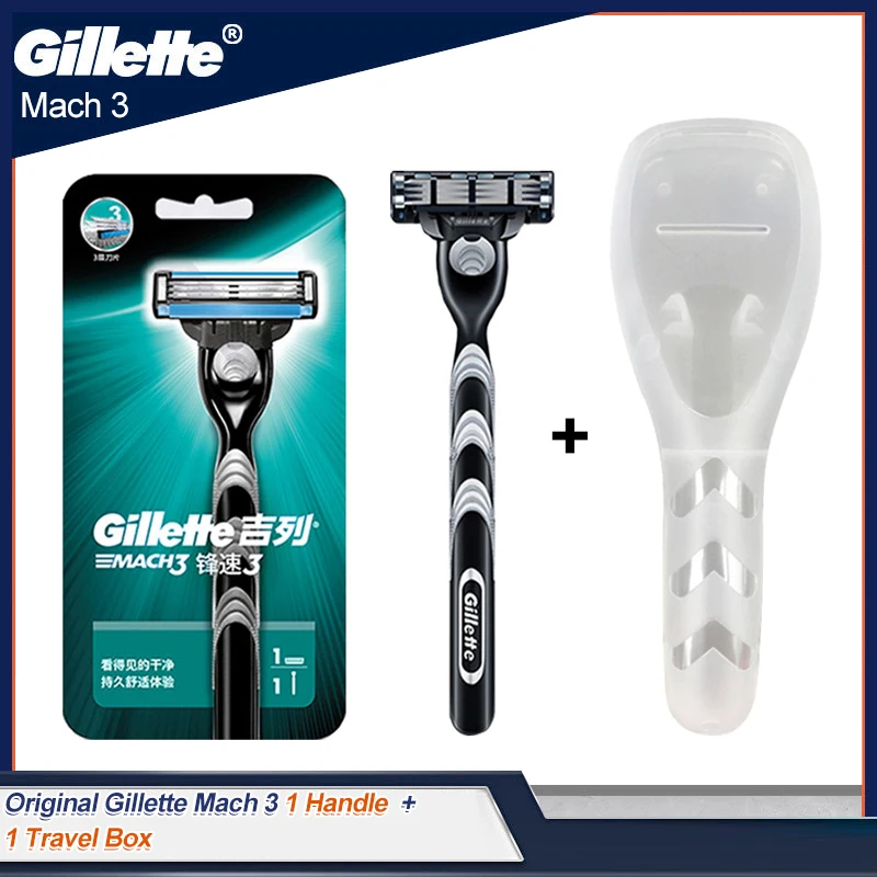 Original Gillette Mach 3 Afeitadora Manual para Hombres Afeitadora de Seguridad Cara Barba Afeitado Depilación Mach3