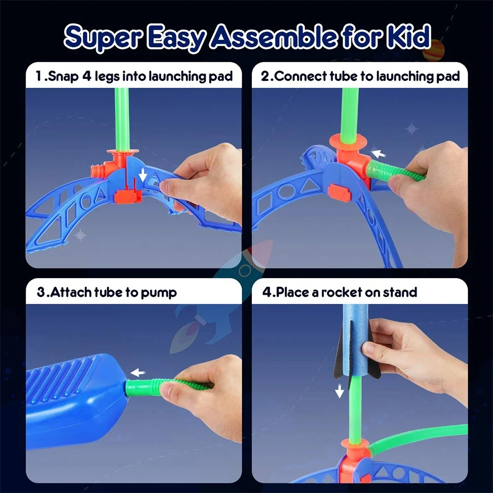 Kid Air Rakete Fuß Pumpe Launcher Outdoor Luft Gedrückt Pedal Soaring Rakete Spielzeug Kind Spielen Set Jump Sport Spiel Spielzeug Für Kinder