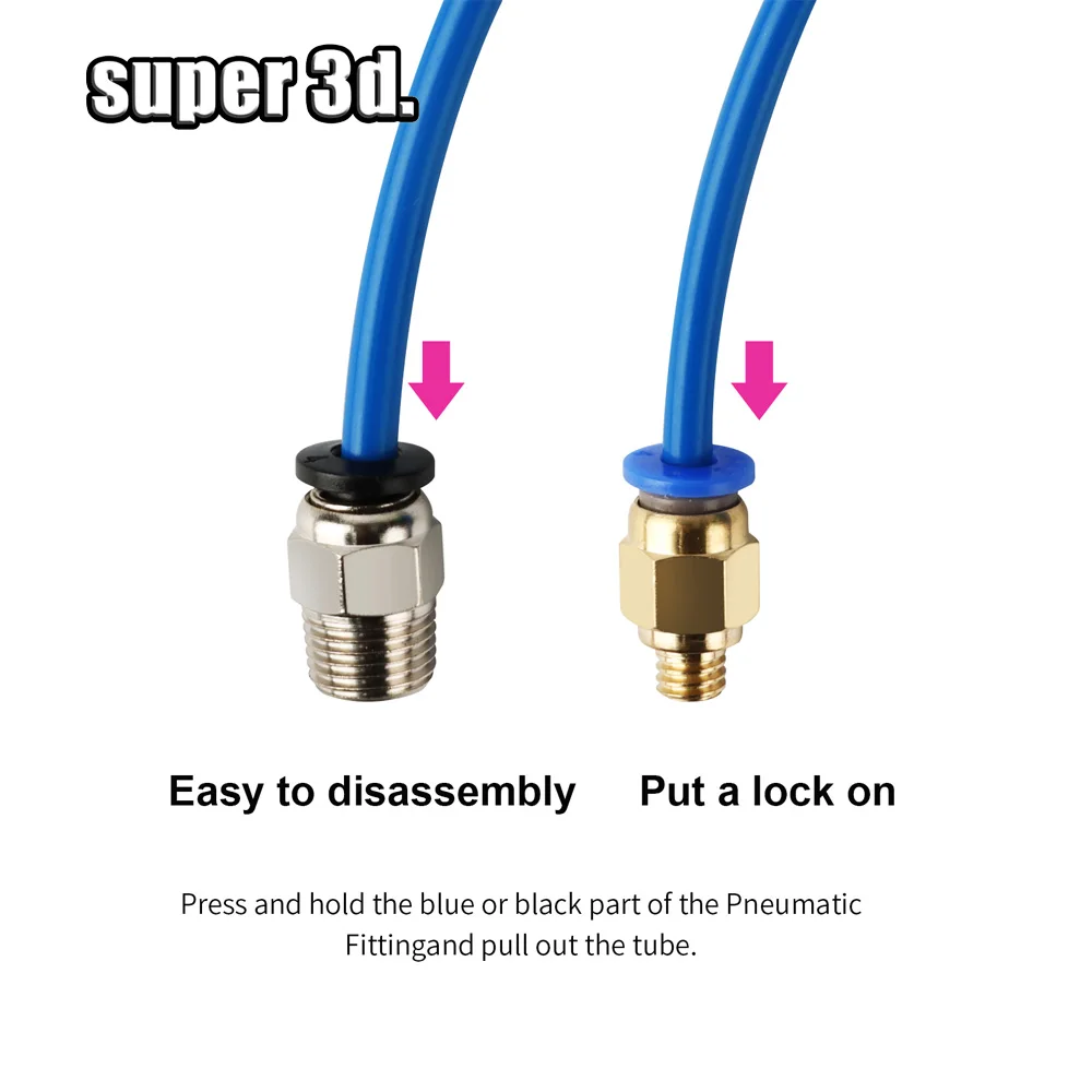Creality エンダー 3 キット 1.75 ミリメートル PTFE チューブ空気圧コネクタ PC4-M6 & PC4-M10 チューブカッターボーデン押出機エンダー 3 アップグレード