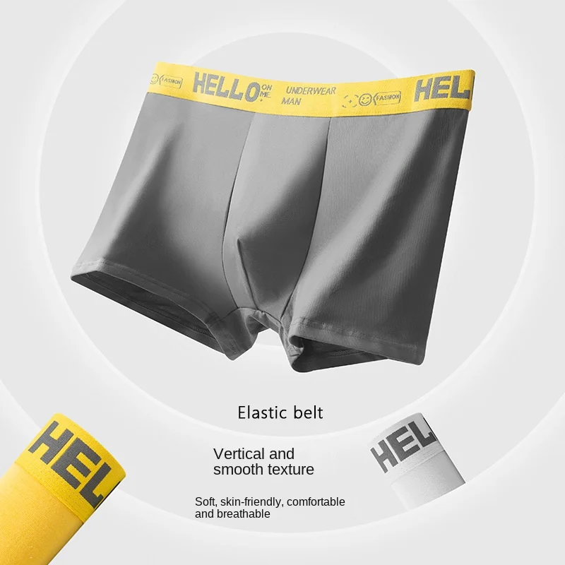 4 pezzi biancheria intima antibatterica tinta unita da uomo a vita media ampia comoda traspirante lettera taglie forti boxer biancheria intima grassa