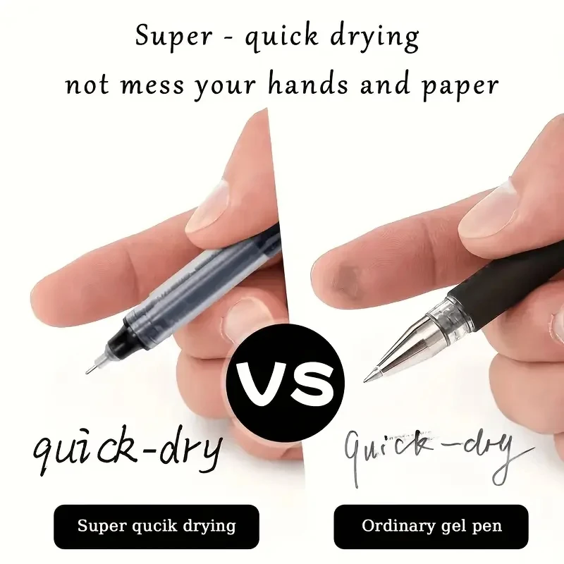 10PCS High Quality Needle Type Gel Pens Black Blue Red Ink Straight Liquid Pen Kawaii Stationery School & Office Supplies