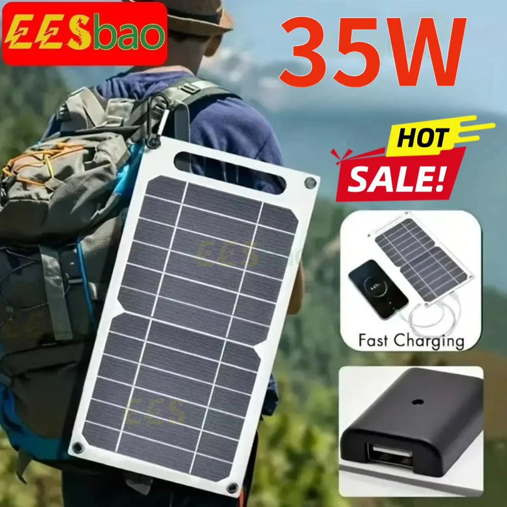 35w 5v usb sunpower painel solar portátil placa solar seguro estabilizar carregador para banco de potência telefone acampamento ao ar livre casa rv presente