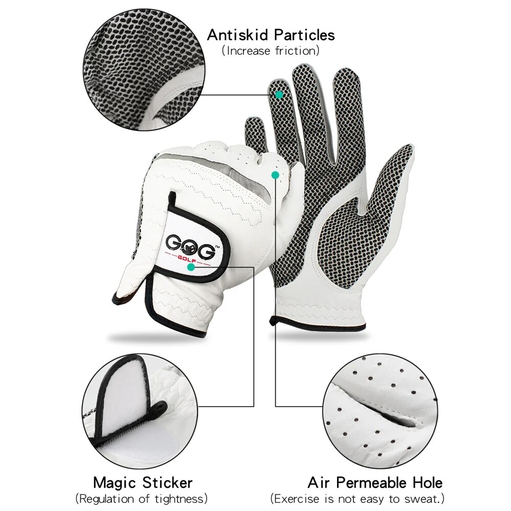 Pack 1 pc Golf handschuhe Herren links/rechts weiche atmungsaktive reine Schaffell mit rutsch festen Granulat Golf handschuhe Golf Männer