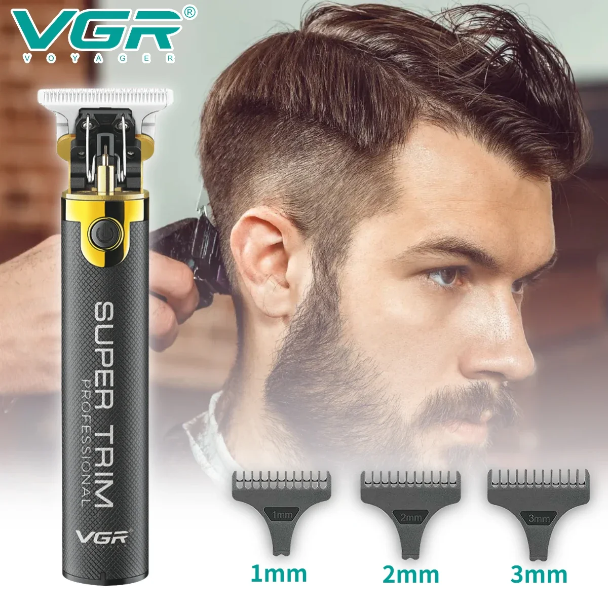 VGR Haarschneider Bestseller Professionell Haarschneidemaschine Wiederaufladbar Schnäppchen T9 Körperhaarschneider Metall Privathaarschneider Bester Elektrisch Haarschneider für Männer V-082