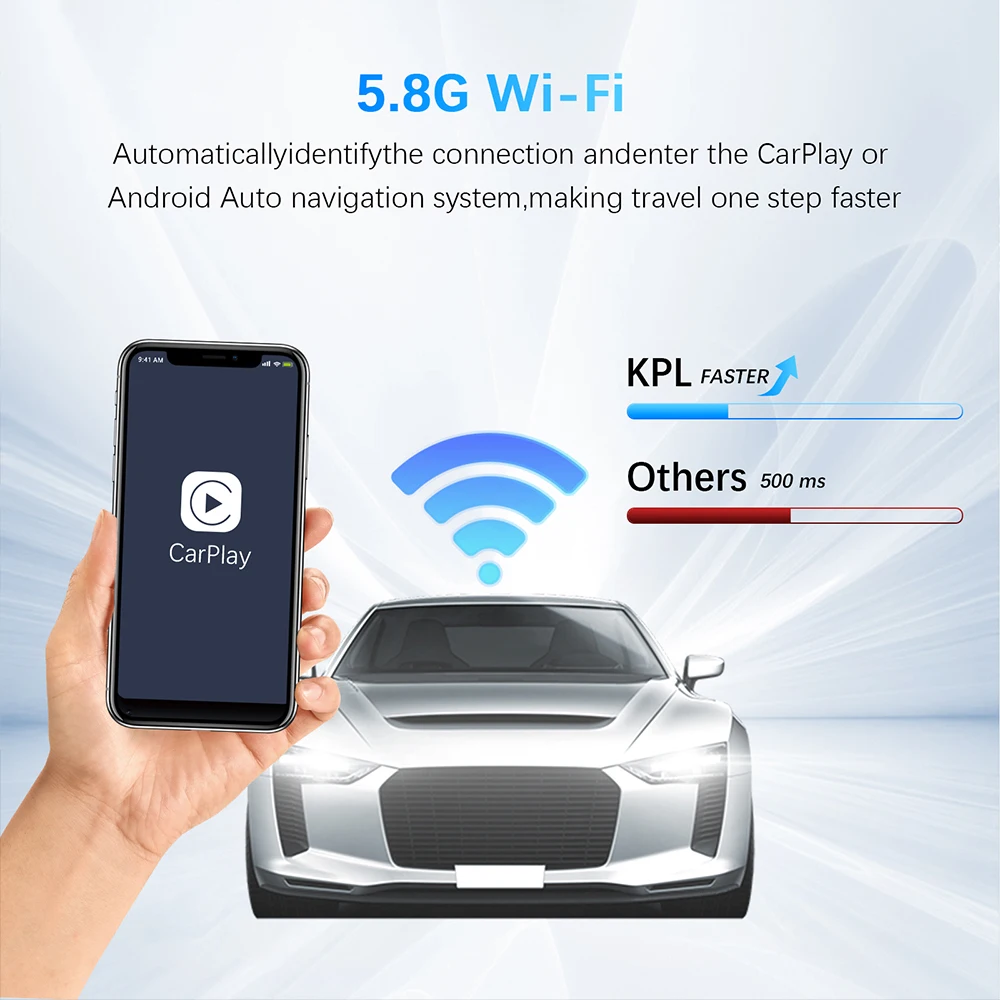 NEW Wireless CarPlay Android Auto Wireless Adapter Smart Mini Box Plug And Play WiFi Fast Connect Universal