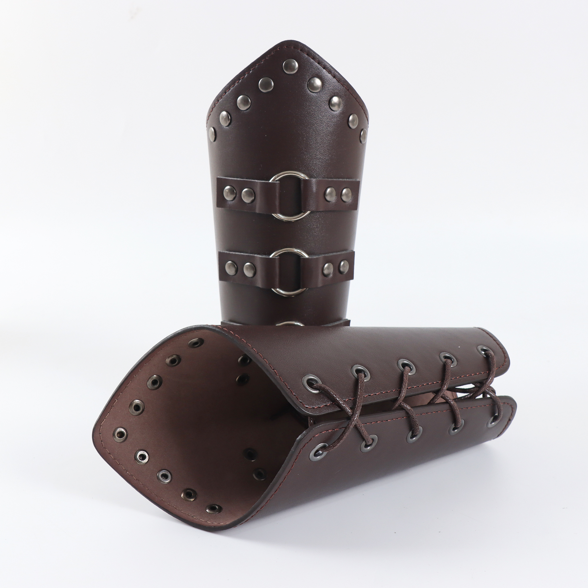 Medieval Men Cosplay Arm Warmers Lace-up Vintage Pirate Knight Gauntlet Wristband Bracer Adjustable Accessories