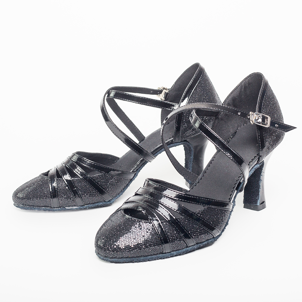 Ushine-女性のためのきらびやかなボールルームダンスシューズ、モダンなsalsa、tango、latin、靴