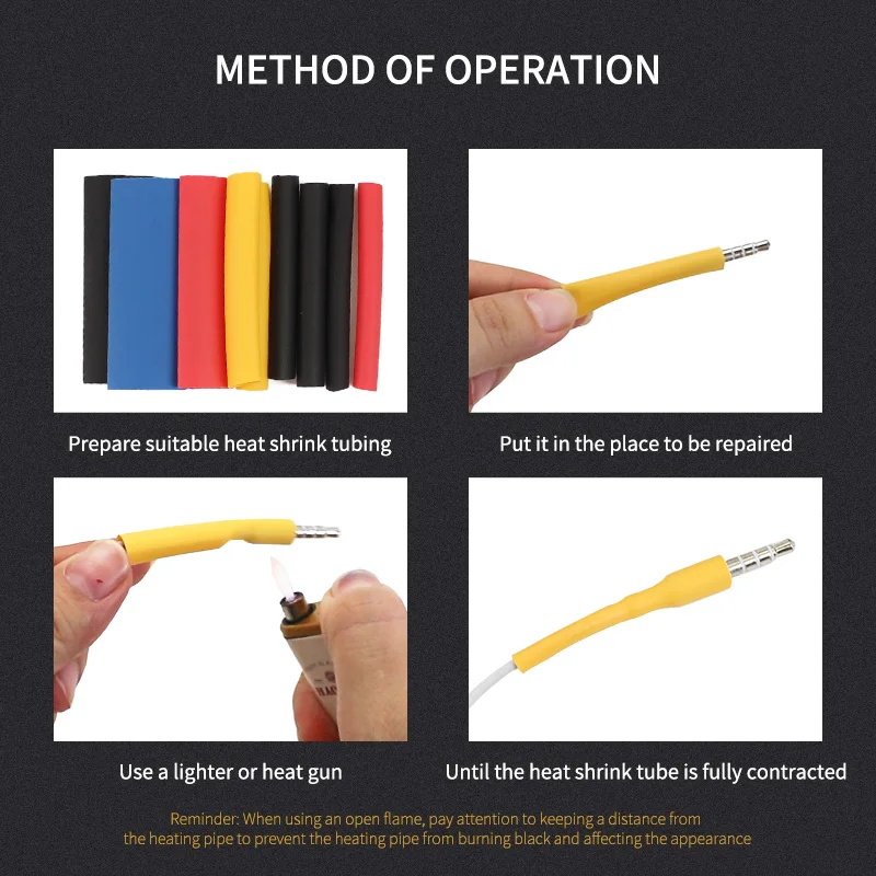 164PCS Heat Shrink Tube Sleeving Tubing Assortment Kit Electrical Connection Electrical Wire Wrap Cable Waterproof Shrinkage 2:1