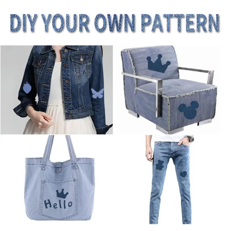 Джинсовые джинсовые нашивки, нашивки для одежды, суперклей, наклейки для одежды, гладильные штаны, швейная ткань, принадлежности для одежды «сделай сам»