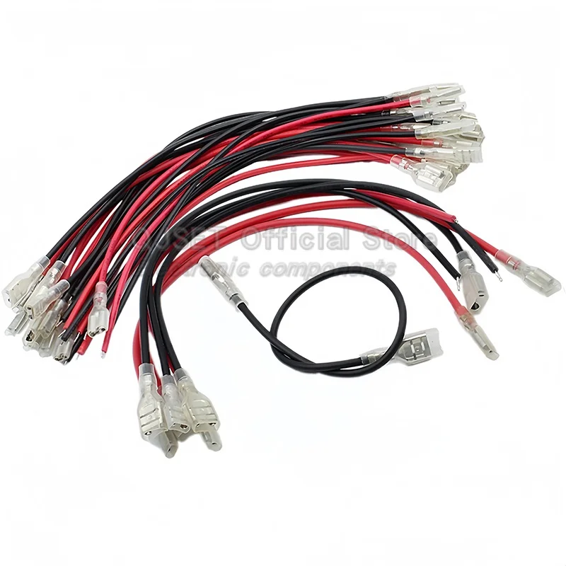 Conector terminal de crimpagem de cabo, 5 peças 2.8mm/4.8mm/6.3mm/plugues terminais de fio revestido, chicotees de conector único e duplo 6.3mm